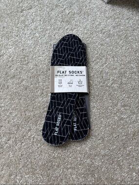 Black Geometric No-Show Liner Socks